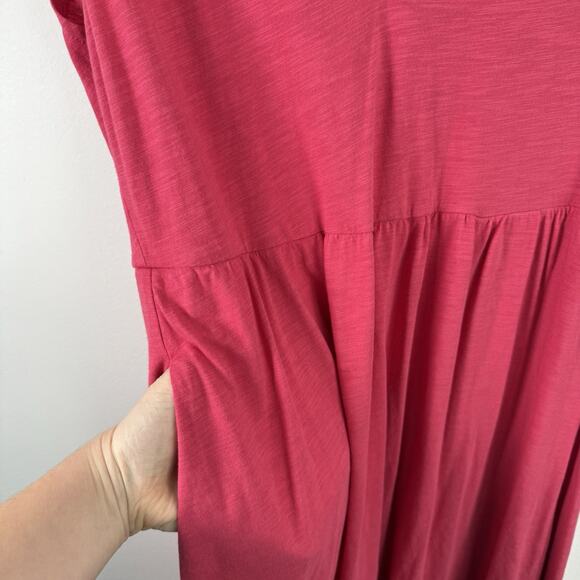 Boden Chloe Notch Jersey Shirt Midi Dress Pink Minimalist Womens UK 14 US 10 - Picture 4 of 9